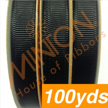 10mmx100yds Grosgrain Black