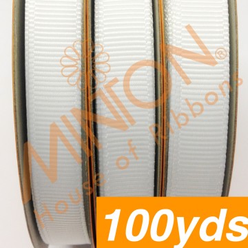 10mmx100yds Grosgrain White
