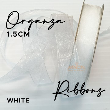 15mm Organza Ribbon White