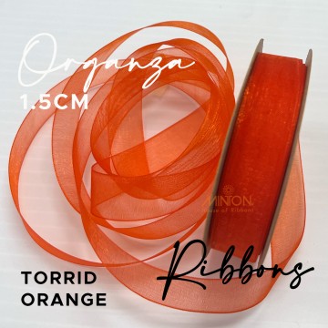 15mm Organza Ribbon Torrid Orange