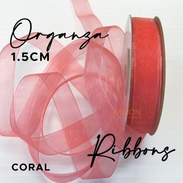 15mm Organza Ribbon Lt.Coral