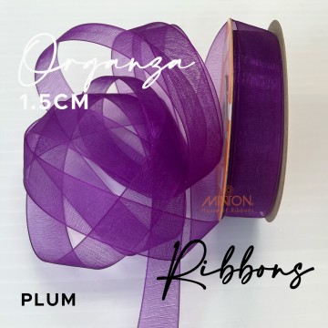 15mm Organza Ribbon Plum