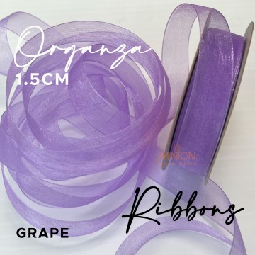 15mm Organza Ribbon Grape