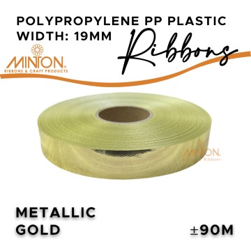 19mmx100yds Polypropylene Plastic Metallic Gold