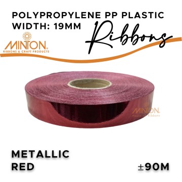 19mmx100yds Polypropylene Plastic Metallic Red