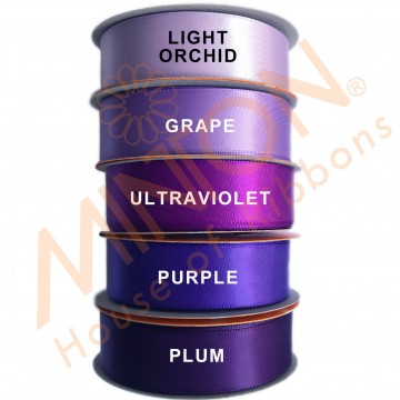 25mmx25yds*5pcs Purposely Purple - Light Orchid, Grape, Ultraviolet, Purple & Plum