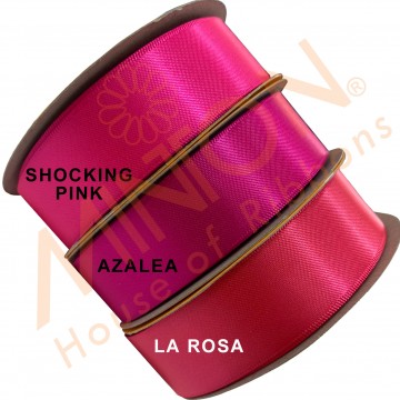 25mmx25yds*3pcs Popping Bright! - Shocking Pink, Azalea & La Rosa
