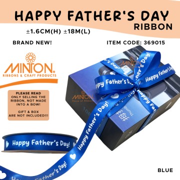 16mmx20yds Happy Father's Day Ribbon Blue