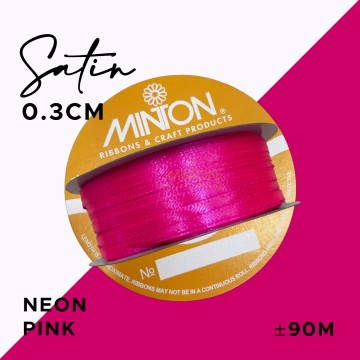 3mmx100yds Satin Neon Pink