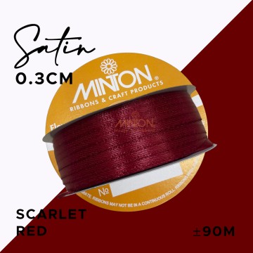 3mmx100yds Satin Scarlet Red