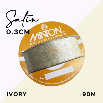 3mmx100yds Satin Ivory