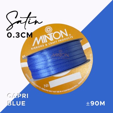 3mmx100yds Satin Capri Blue