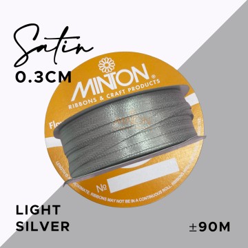 3mmx100yds Satin Light Silver