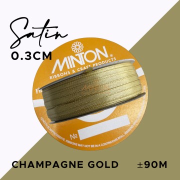 3mmx100yds Satin Champagne Gold