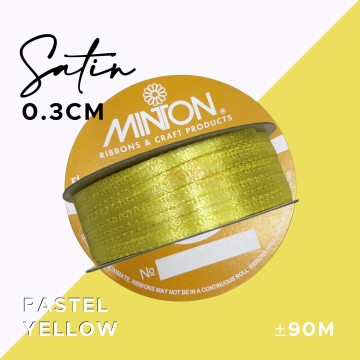 3mmx100yds Satin Pastel Yellow