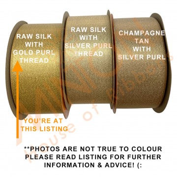 38mmx20yds Purl Satin Raw Silk Gold/Gold Thread