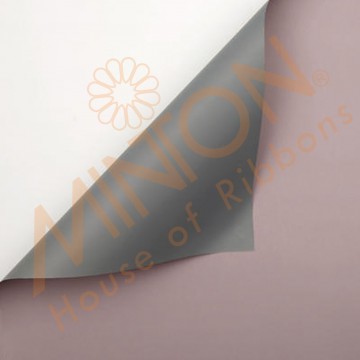 Duo Colour BOPP Plastic Wrapper, 58cmx58cmx20pieces Mauve Pink/Grey