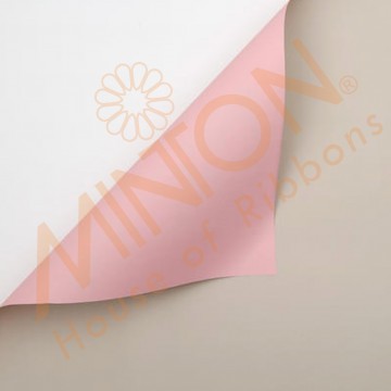 Duo Colour BOPP Plastic Wrapper, 58cmx58cmx20pieces Ivory/Pink