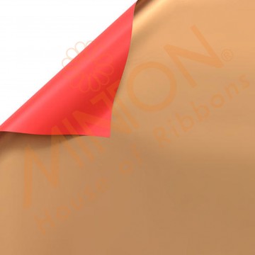 Duo Colour BOPP Plastic Wrapper, 58cmx58cmx20pieces Red/Bronzey Gold
