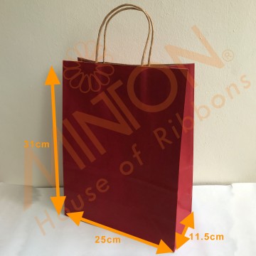 Paper Bag 25*31*11.5cm x 12pcs Scarlet