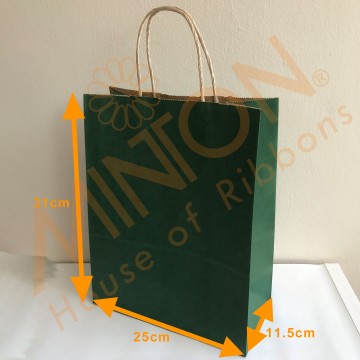Paper Bag 25*31*11.5cm x 12pcs Forest Green