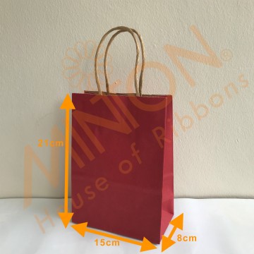 Paper Bag 15*21*8cm x 12pcs Red