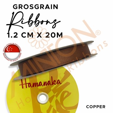 12mmx20m Hamanaka Grosgrain Ribbon Copper