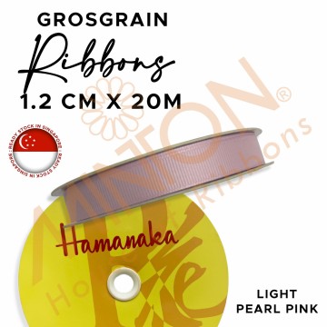 12mmx20m Hamanaka Grosgrain Ribbon Light Pearl Pink