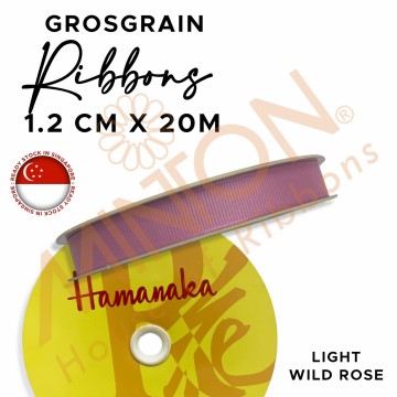 12mmx20m Hamanaka Grosgrain Ribbon Light Wild Rose