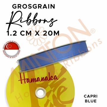 12mmx20m Hamanaka Grosgrain Ribbon Capri Blue