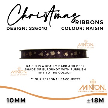 10mmx20yds Twinkling Stars - Raisin