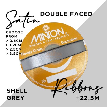 Double Faced Satin Ribbon Shell Grey (Click for more sizes)