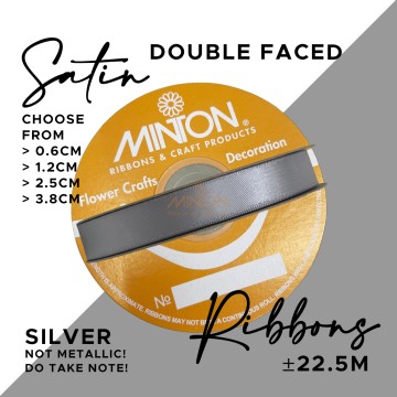 Double Faced Satin Ribbon Silver (Click for more sizes)