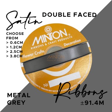 Double Faced Satin Ribbon Metal Grey (Click for more sizes)