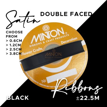 Double Faced Satin Ribbon Black (Click for more sizes)