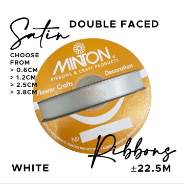 Double Faced Satin Ribbon White (Click for more sizes)