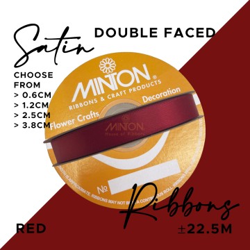 Double Faced Satin Ribbon Red (Click for more sizes)