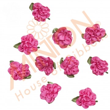 Satin Flowers approx.2.5cmx10pcs Hot Pink