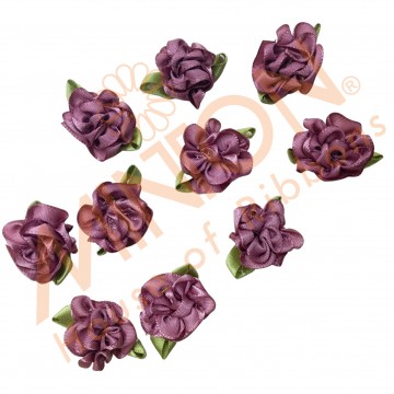 Satin Flowers approx.2.5cmx10pcs Rosy Mauve