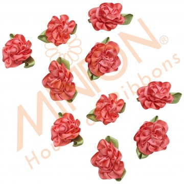 Satin Flowers approx.2.5cmx10pcs Watermelon (Coral Red)