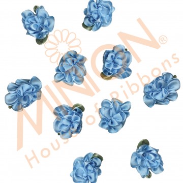 Satin Flowers approx.2.5cmx10pcs Light Blue