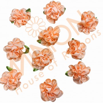 Satin Flowers approx.2.5cmx10pcs Peach