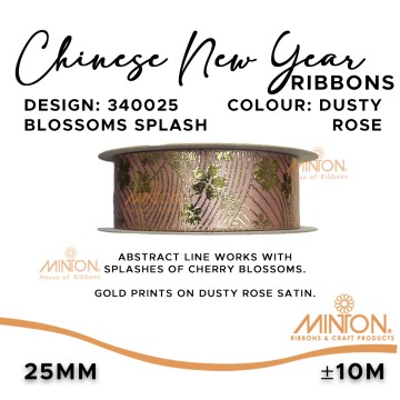 25mmx12yds Sakura Splash Quartz Pink CNY