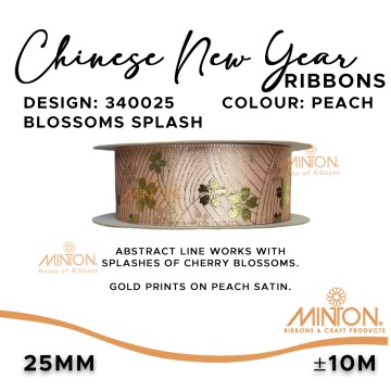 25mmx12yds Sakura Splash Peach CNY