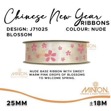 25mmx20yds Blossom in Lt.Champange Ribbon CNY