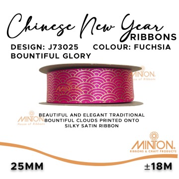 25mmx20yds Bountiful Glory Shocking Pink CNY