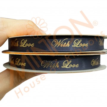 10mmx20yds With Love - Charcoal/Gold