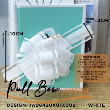 Pull Bow Pompom ±10cm(W) White