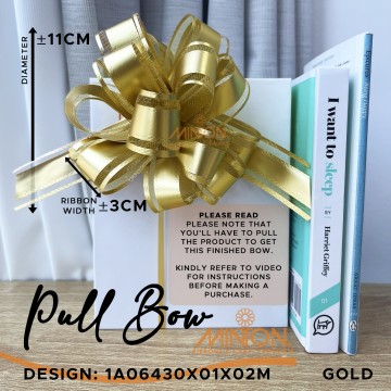 Pull Bow Pompom ±11cm(W) Metallic Gold