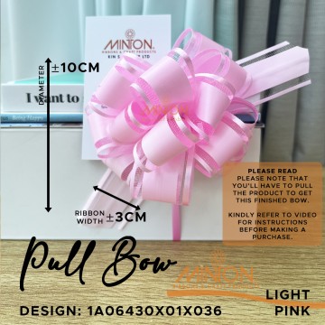 Pull Bow Pompom ±10cm(W) Pink